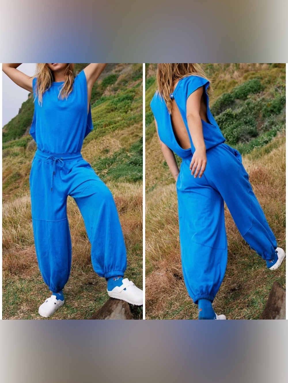NWT Free People FP Movement Throw And Go Onesie - electric cobalt blue - XS